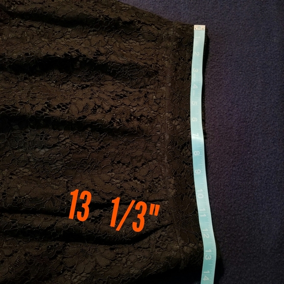 J. Crew Black Lace Pencil Skirt Featuring Intricate Lace Detailing Fully Lined - Picture 5 of 9